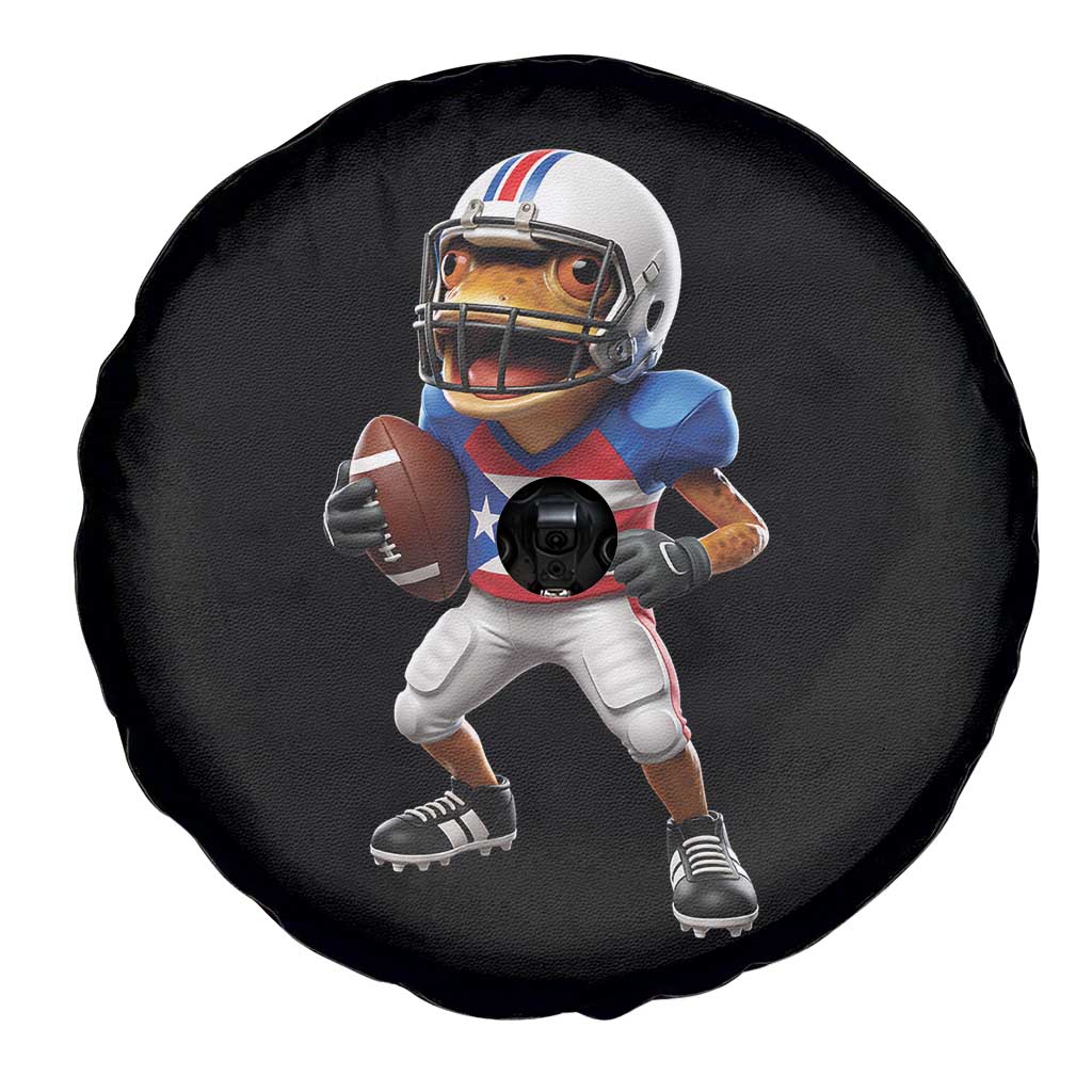Funny Coqui Frog Puerto Rico Playing Football Spare Tire Cover Boricua Game Day TS11 Print Your Wear