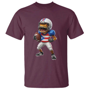 Funny Coqui Frog Puerto Rico Playing Football T Shirt Boricua Game Day TS11 Maroon Print Your Wear