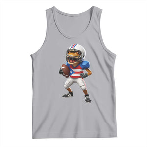 Funny Coqui Frog Puerto Rico Playing Football Tank Top Boricua Game Day TS11 Athletic Heather Print Your Wear