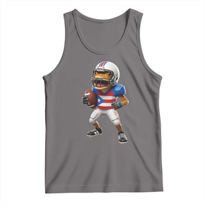 Funny Coqui Frog Puerto Rico Playing Football Tank Top Boricua Game Day TS11 Deep Heather Print Your Wear