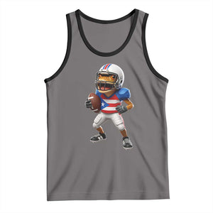 Funny Coqui Frog Puerto Rico Playing Football Tank Top Boricua Game Day TS11 Deep Heather Black Print Your Wear