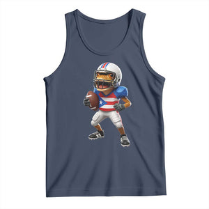 Funny Coqui Frog Puerto Rico Playing Football Tank Top Boricua Game Day TS11 Navy Print Your Wear
