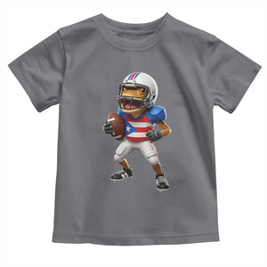 Funny Coqui Frog Puerto Rico Playing Football Toddler T Shirt Boricua Game Day TS11 Charcoal Print Your Wear