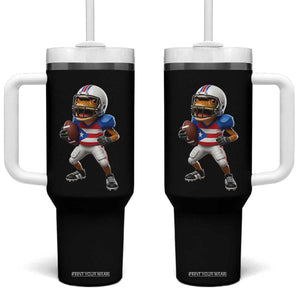 Funny Coqui Frog Puerto Rico Playing Football Tumbler With Handle Boricua Game Day TS11 One Size: 40 oz Black Print Your Wear