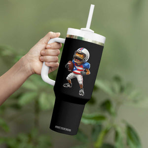 Funny Coqui Frog Puerto Rico Playing Football Tumbler With Handle Boricua Game Day TS11 Print Your Wear