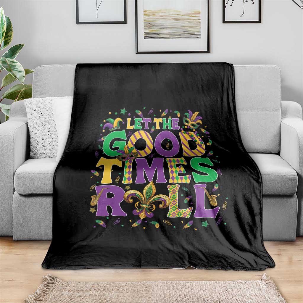 Mardi Gras Let The Good Times Roll Throw Blanket Funny Carnival TS11 Print Your Wear