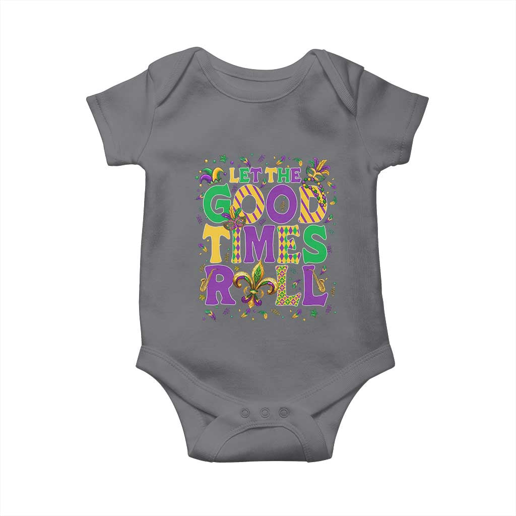 Mardi Gras Let The Good Times Roll Baby Onesie Funny Carnival TS11 Charcoal Print Your Wear