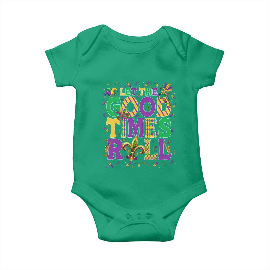 Mardi Gras Let The Good Times Roll Baby Onesie Funny Carnival TS11 Irish Green Print Your Wear