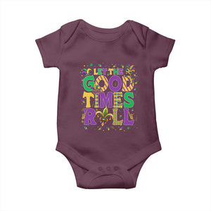 Mardi Gras Let The Good Times Roll Baby Onesie Funny Carnival TS11 Maroon Print Your Wear