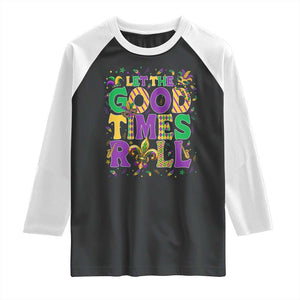 Mardi Gras Let The Good Times Roll Raglan Shirt Funny Carnival TS11 Black White Print Your Wear
