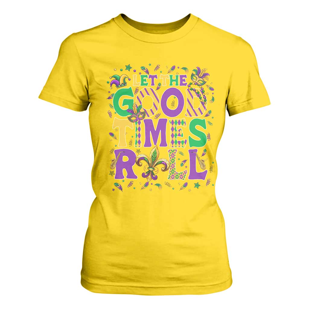 Mardi Gras Let The Good Times Roll T Shirt For Women Funny Carnival TS11 Daisy Print Your Wear