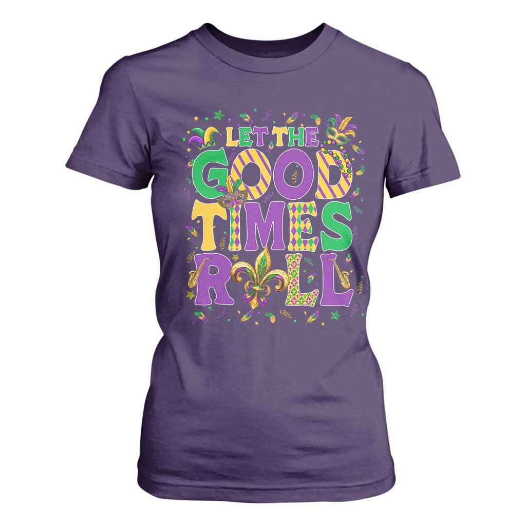 Mardi Gras Let The Good Times Roll T Shirt For Women Funny Carnival TS11 Purple Print Your Wear