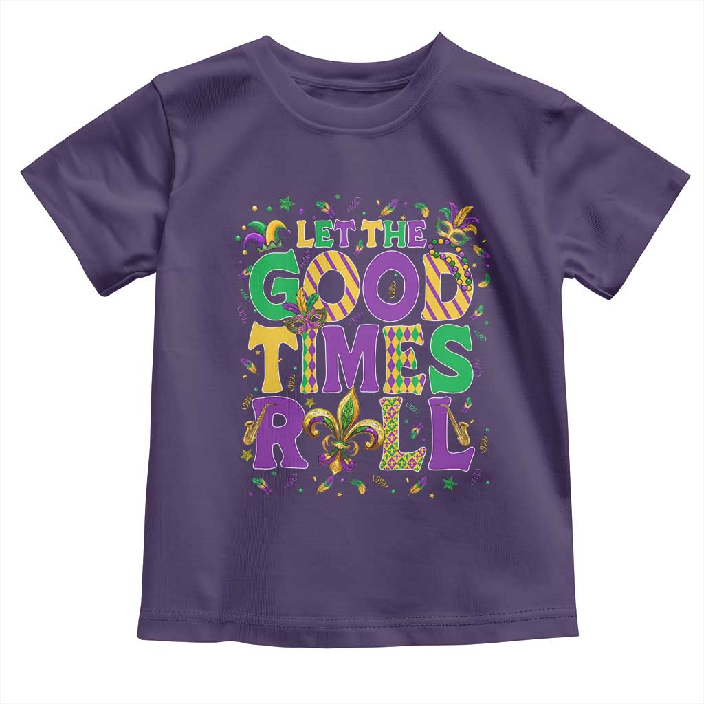 Mardi Gras Let The Good Times Roll Toddler T Shirt Funny Carnival TS11 Purple Print Your Wear