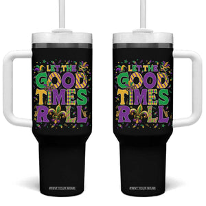 Mardi Gras Let The Good Times Roll Tumbler With Handle Funny Carnival TS11 One Size: 40 oz Black Print Your Wear