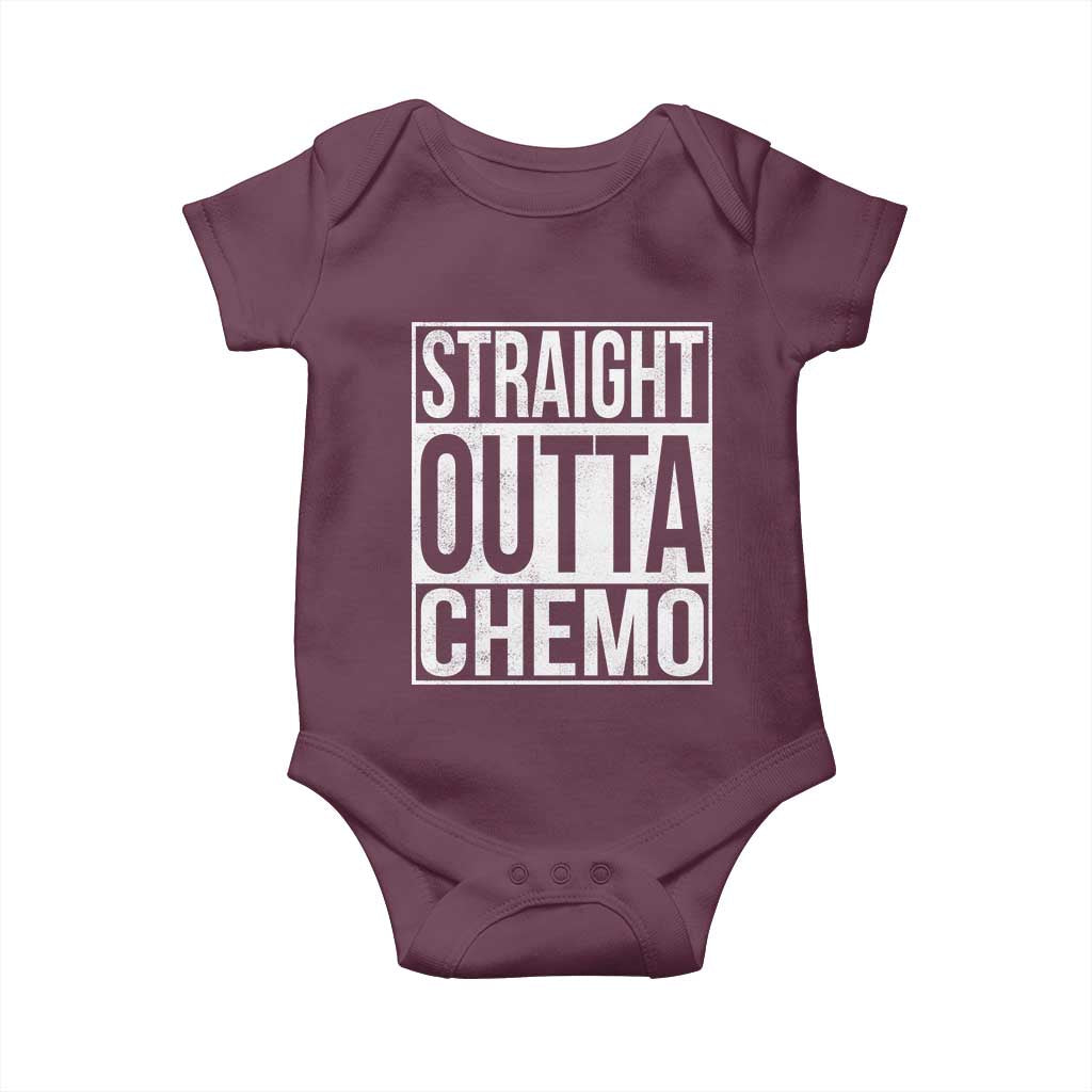 Straight Outta Chemo Baby Onesie Funny Battle Cancer Gift TS11 Maroon Print Your Wear