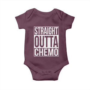 Straight Outta Chemo Baby Onesie Funny Battle Cancer Gift TS11 Maroon Print Your Wear