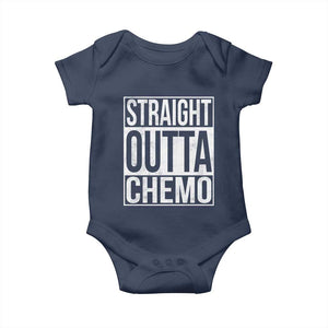 Straight Outta Chemo Baby Onesie Funny Battle Cancer Gift TS11 Navy Print Your Wear