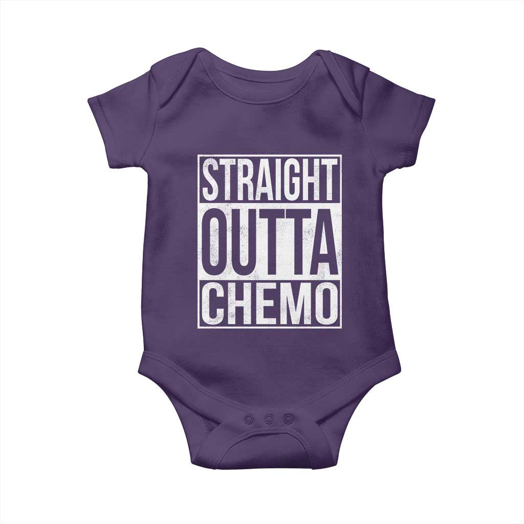 Straight Outta Chemo Baby Onesie Funny Battle Cancer Gift TS11 Purple Print Your Wear