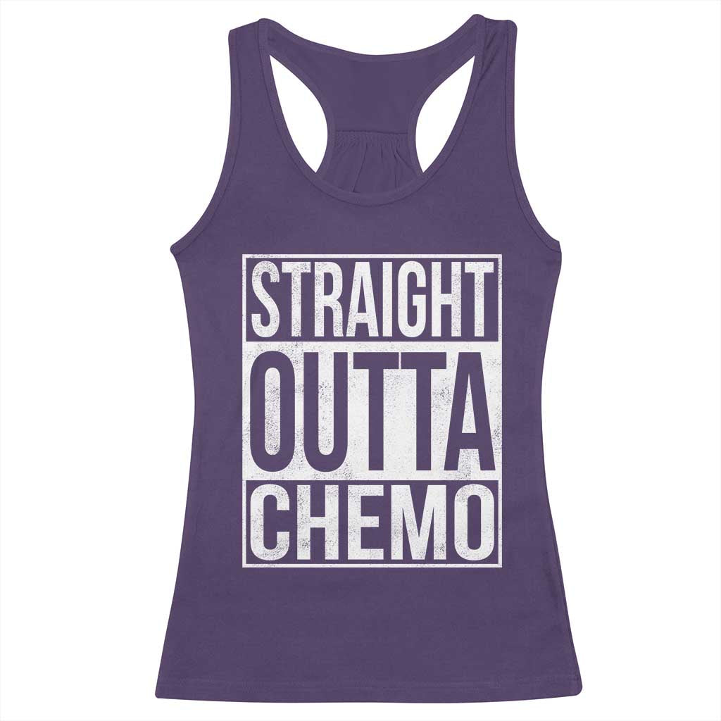 Straight Outta Chemo Racerback Tank Top Funny Battle Cancer Gift TS11 Purple Print Your Wear