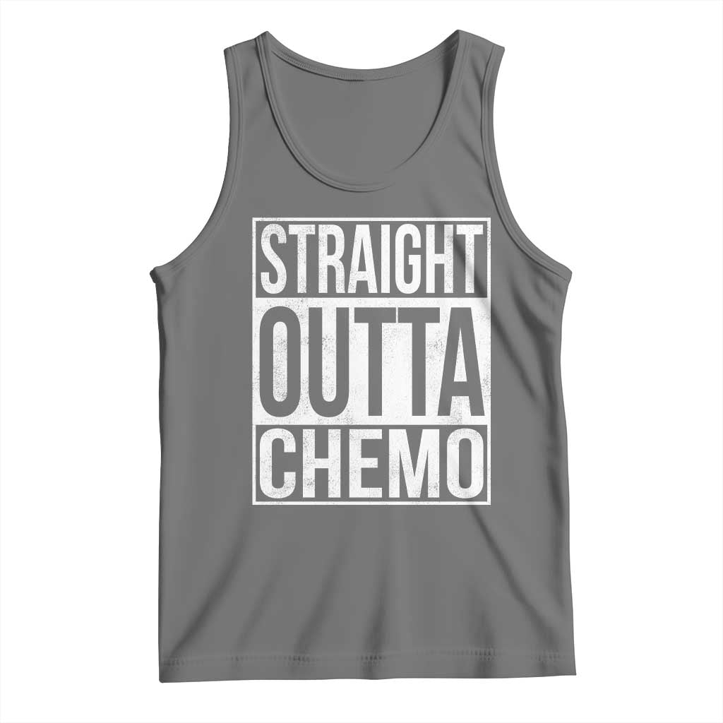 Straight Outta Chemo Tank Top Funny Battle Cancer Gift TS11 Black Heather Print Your Wear