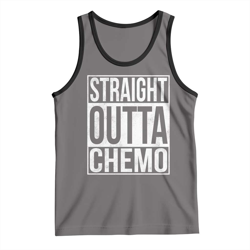 Straight Outta Chemo Tank Top Funny Battle Cancer Gift TS11 Deep Heather Black Print Your Wear