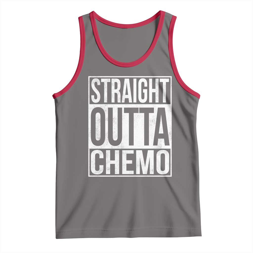 Straight Outta Chemo Tank Top Funny Battle Cancer Gift TS11 Deep Heather Red Print Your Wear
