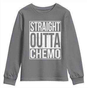 Straight Outta Chemo Youth Sweatshirt Funny Battle Cancer Gift TS11 Charcoal Print Your Wear