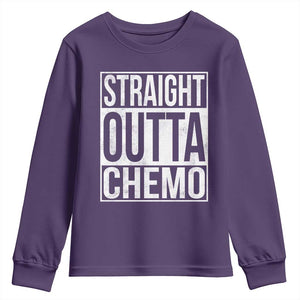 Straight Outta Chemo Youth Sweatshirt Funny Battle Cancer Gift TS11 Purple Print Your Wear