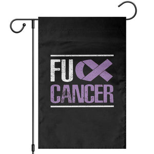 Fuck Cancer Garden Flag Funny National Cancer Prevention Month Lavender Ribbon TS11 Black Print Your Wear