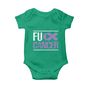 Fuck Cancer Baby Onesie Funny National Cancer Prevention Month Lavender Ribbon TS11 Irish Green Print Your Wear