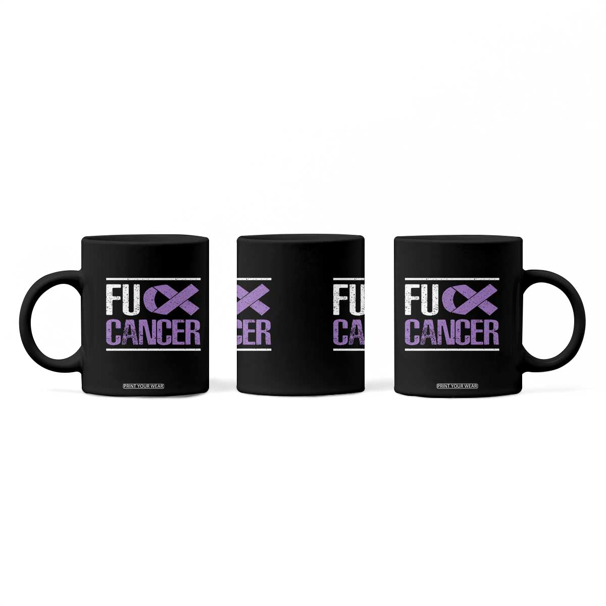Fuck Cancer Coffee Mug Funny National Cancer Prevention Month Lavender Ribbon TS11 Print Your Wear