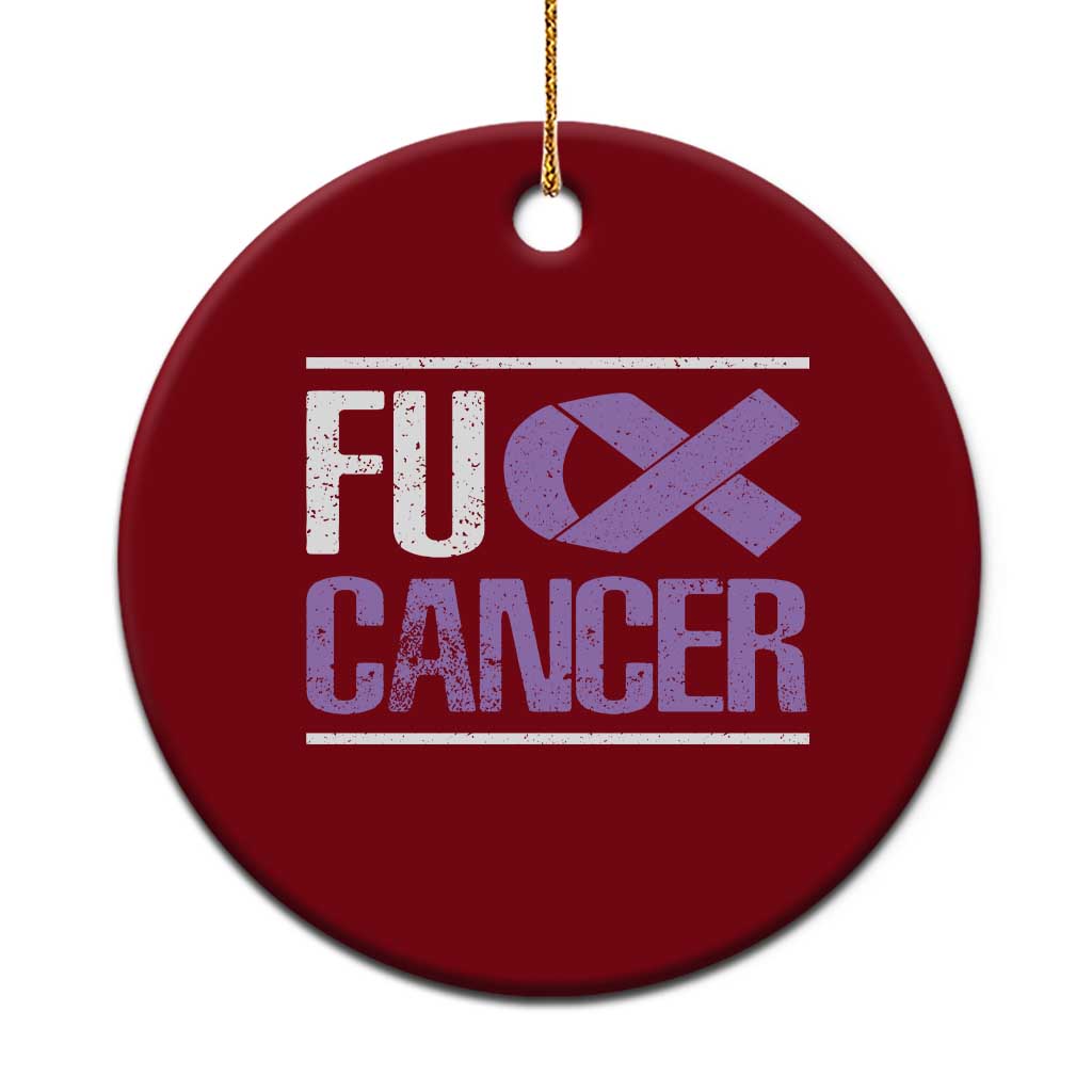 Fuck Cancer Ceramic Ornament Funny National Cancer Prevention Month Lavender Ribbon TS11 1pc Red Print Your Wear