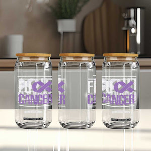 Fuck Cancer Glass Can Funny National Cancer Prevention Month Lavender Ribbon TS11 Print Your Wear