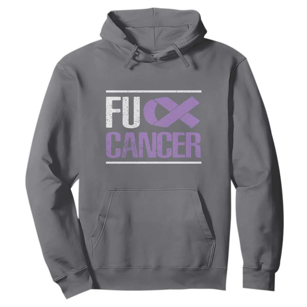 Fuck Cancer Hoodie Funny National Cancer Prevention Month Lavender Ribbon TS11 Charcoal Print Your Wear