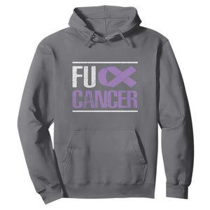Fuck Cancer Hoodie Funny National Cancer Prevention Month Lavender Ribbon TS11 Charcoal Print Your Wear
