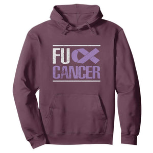 Fuck Cancer Hoodie Funny National Cancer Prevention Month Lavender Ribbon TS11 Maroon Print Your Wear