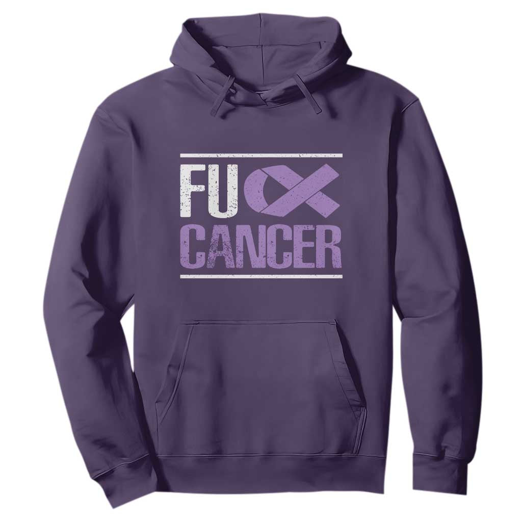 Fuck Cancer Hoodie Funny National Cancer Prevention Month Lavender Ribbon TS11 Purple Print Your Wear