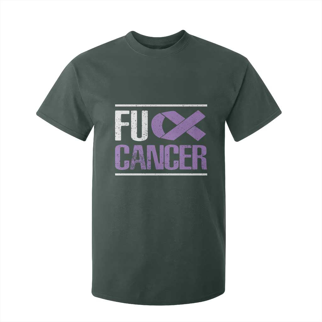 Fuck Cancer T Shirt For Kid Funny National Cancer Prevention Month Lavender Ribbon TS11 Dark Forest Green Print Your Wear