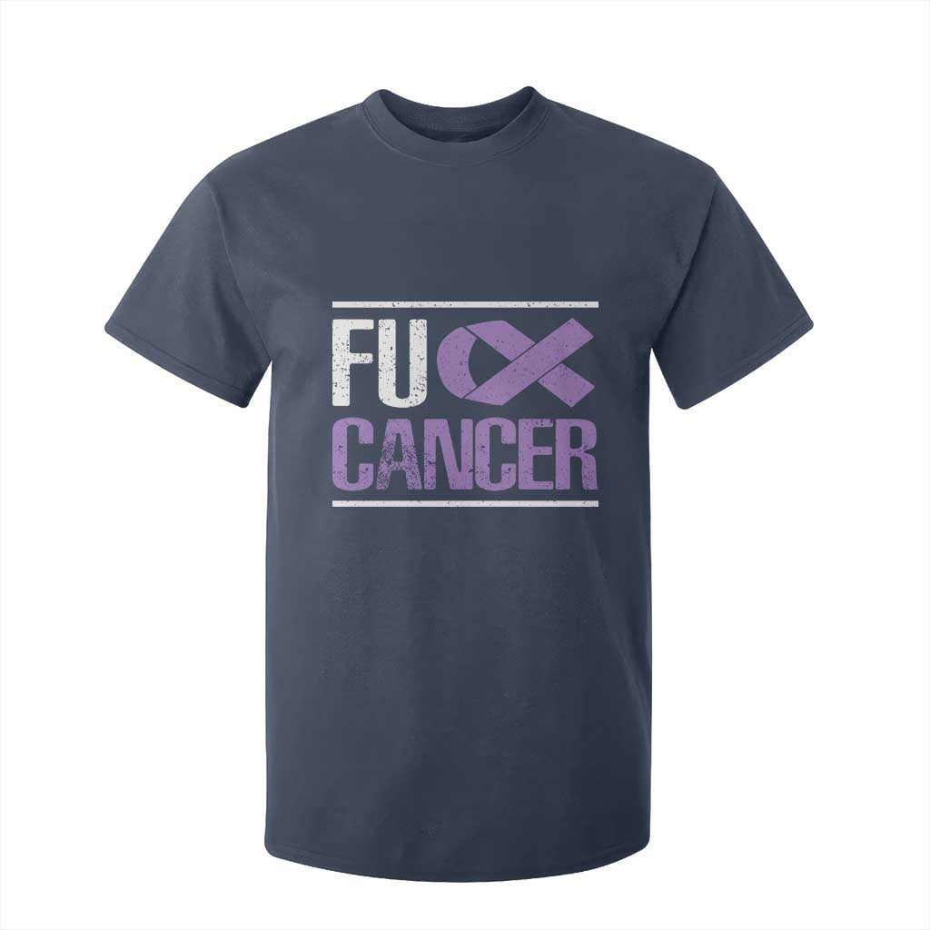 Fuck Cancer T Shirt For Kid Funny National Cancer Prevention Month Lavender Ribbon TS11 Navy Print Your Wear