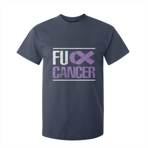 Fuck Cancer T Shirt For Kid Funny National Cancer Prevention Month Lavender Ribbon TS11 Navy Print Your Wear