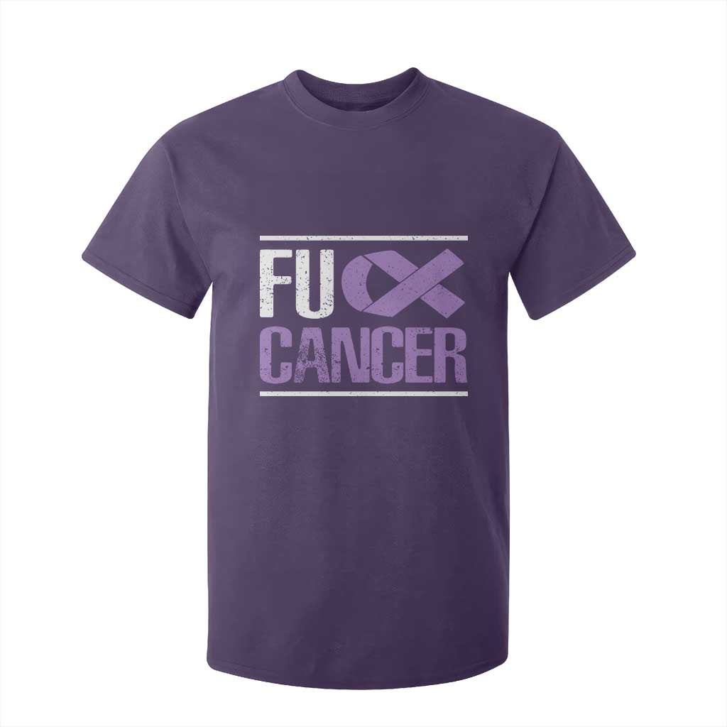Fuck Cancer T Shirt For Kid Funny National Cancer Prevention Month Lavender Ribbon TS11 Purple Print Your Wear