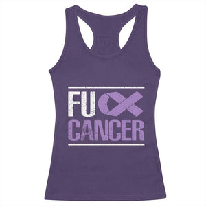 Fuck Cancer Racerback Tank Top Funny National Cancer Prevention Month Lavender Ribbon TS11 Purple Print Your Wear
