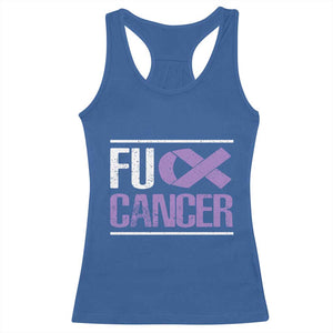 Fuck Cancer Racerback Tank Top Funny National Cancer Prevention Month Lavender Ribbon TS11 Royal Blue Print Your Wear