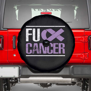 Fuck Cancer Spare Tire Cover Funny National Cancer Prevention Month Lavender Ribbon TS11 Black Print Your Wear