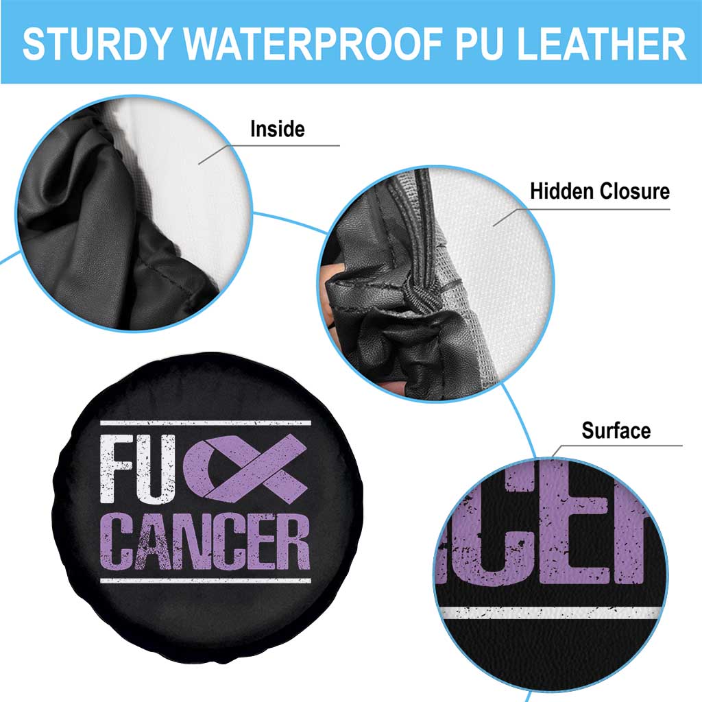 Fuck Cancer Spare Tire Cover Funny National Cancer Prevention Month Lavender Ribbon TS11 Print Your Wear