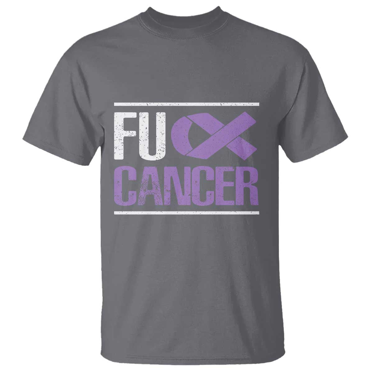 Fuck Cancer T Shirt Funny National Cancer Prevention Month Lavender Ribbon TS11 Charcoal Print Your Wear