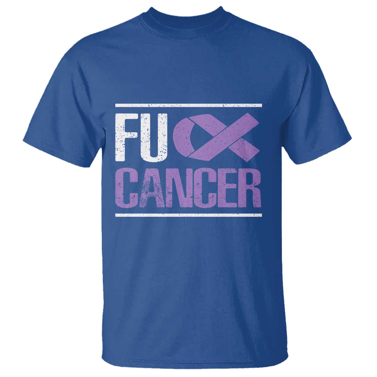 Fuck Cancer T Shirt Funny National Cancer Prevention Month Lavender Ribbon TS11 Royal Blue Print Your Wear