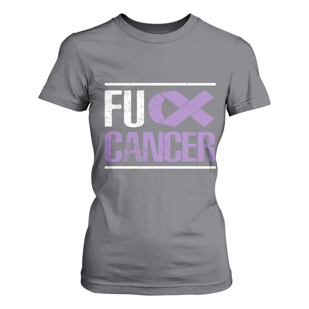 Fuck Cancer T Shirt For Women Funny National Cancer Prevention Month Lavender Ribbon TS11 Charcoal Print Your Wear
