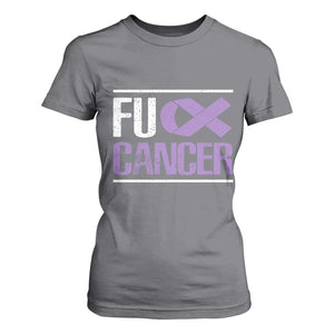 Fuck Cancer T Shirt For Women Funny National Cancer Prevention Month Lavender Ribbon TS11 Charcoal Print Your Wear