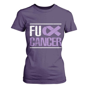 Fuck Cancer T Shirt For Women Funny National Cancer Prevention Month Lavender Ribbon TS11 Purple Print Your Wear